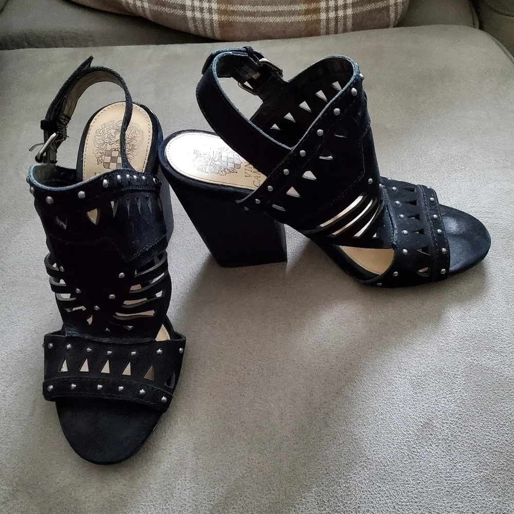 Vince Camuto Women's Smoke Show Black Reston Sandals 6M MSRP 129